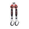 KStrong, Twin Micron Self Retractable Lanyard with Swivel Aluminum Hook and Karabiner Connector, 2M, AFS550028D