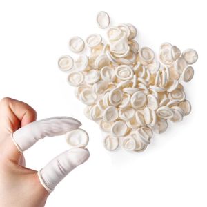 Finger Cots, Latex, Beige