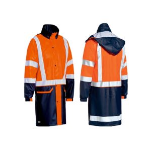 Bisley Full Long Hi Vis PU Rain Coat, BJ6935HT_TT05